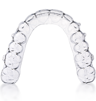 Close-up view of transparent clear aligner product for teeth straightening, offered by Dr Clear Aligners Malaysia
