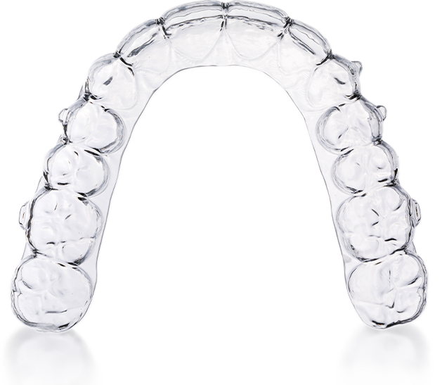 Close-up view of transparent clear aligner product for teeth straightening, offered by Dr Clear Aligners Malaysia