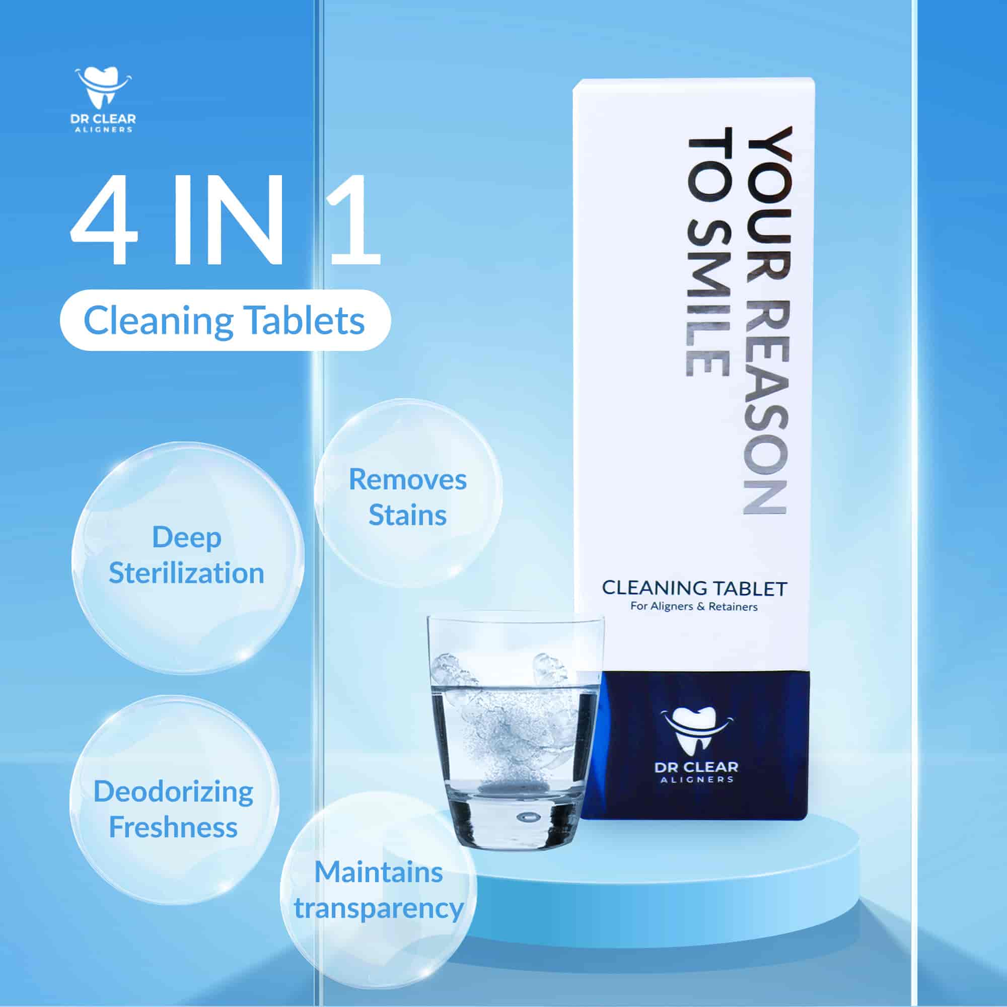 ผลิตภัณฑ์ทำความสะอาดอุปกรณ์จัดฟันใส (Cleaning Tablet) 2 กล่อง ฟรี! 1 กล่อง - Image 7